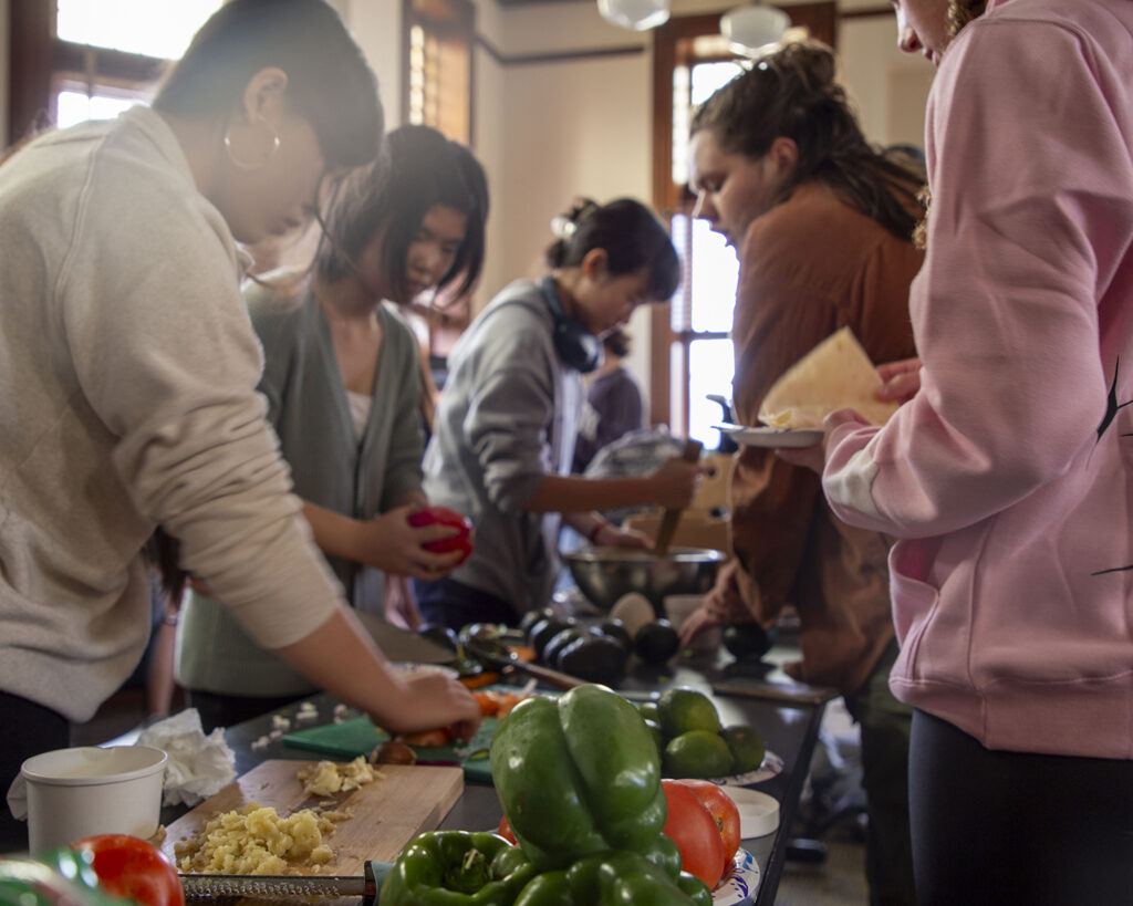 Cooking club prepares meals